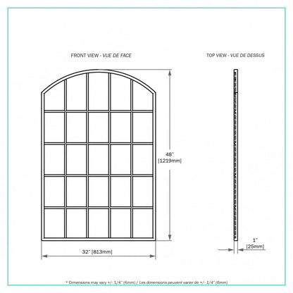 Godies Black 48 Mirror|Miroir Godies de 48 po noir