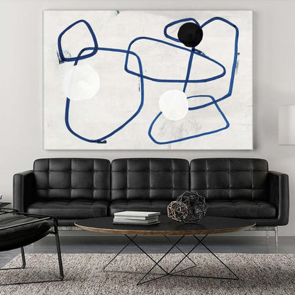 Œuvre d'art murale géante « Midblue I » 84 x 54