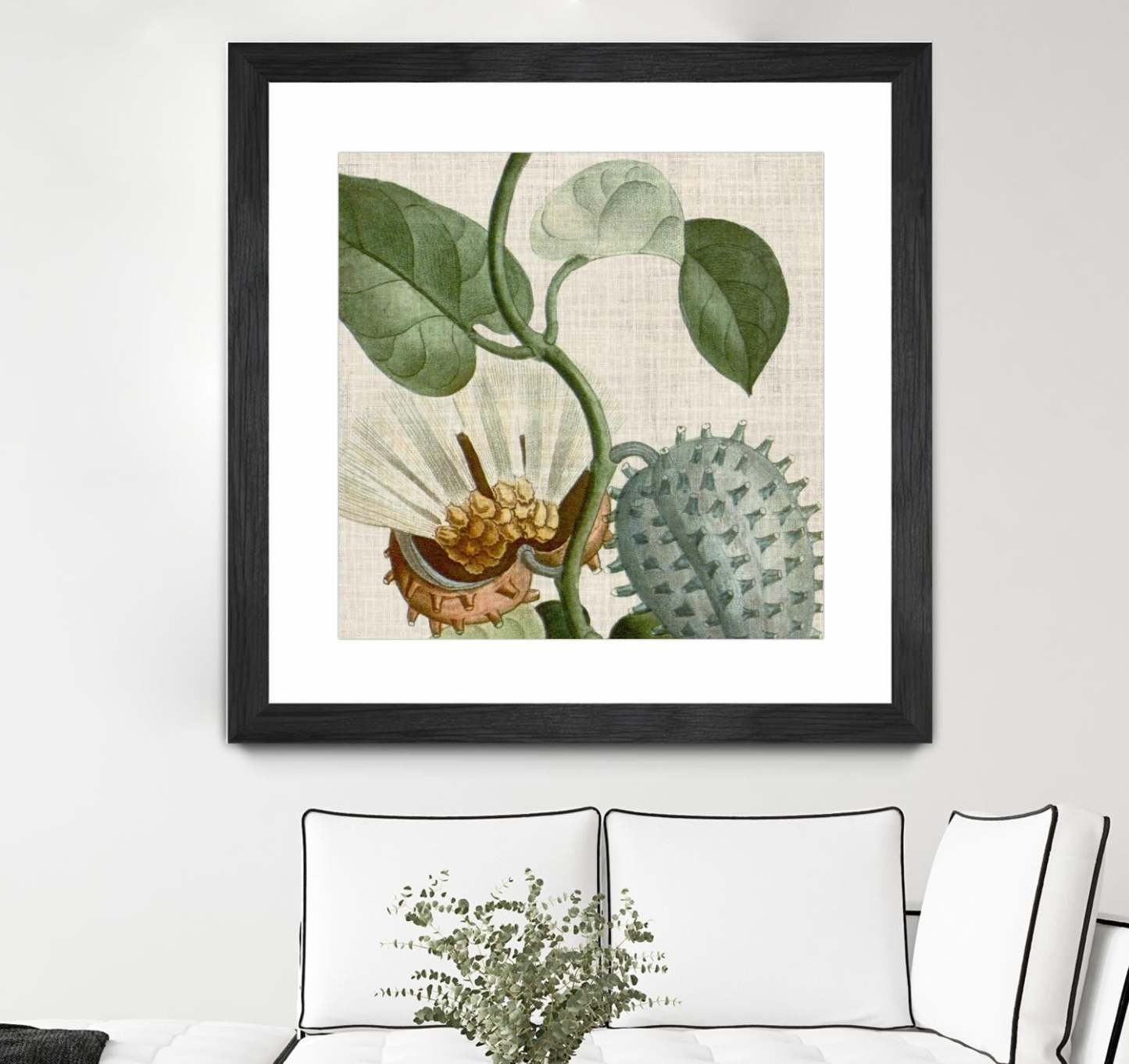 Œuvre d’art murale encadrée noire et mate « Cropped Turpin Tropicals Ii » 30 x 30