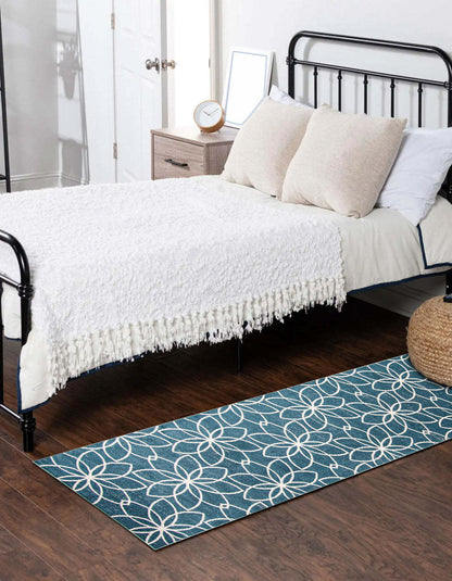 Tapis Terali turquoise lavable en machine - 2'6 x 8'0|Carpette Terali turquoise lavable à la machine - 2 pi 6 po x 8 pi 0 po|D86FGYC0