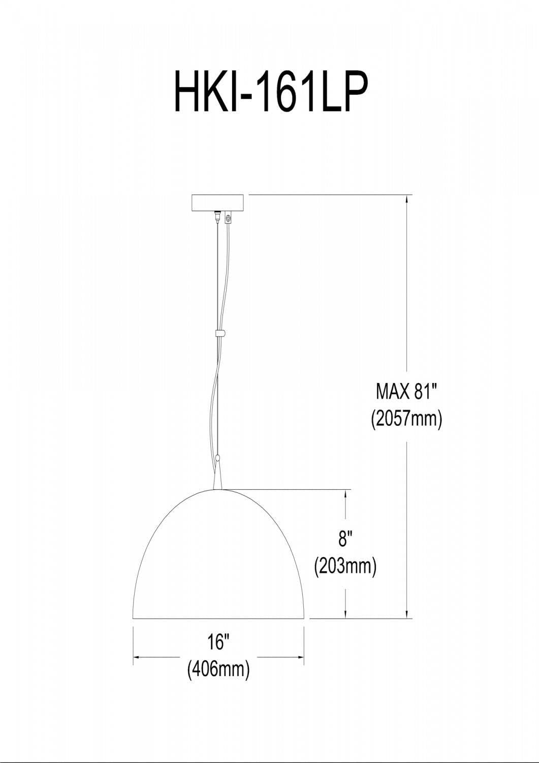 Dainolite Helsinki 1 Light Pendant Dome 16 Dia Matte Black Finish Gold Interior Lamp|Luminaire suspendu Helsinki de Dainolite de 16 po de diamètre en forme de dôme, avec intérieur doré, fini noir mat et 1 ampoule