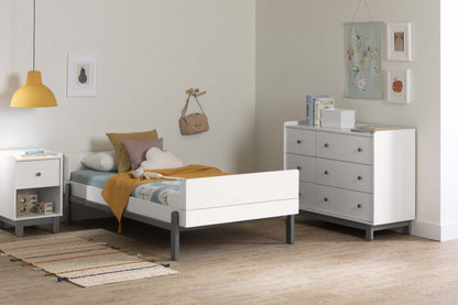 Bebble Nightstand - Soft Grey/White|Table de nuit Bebble - gris clair et blanc