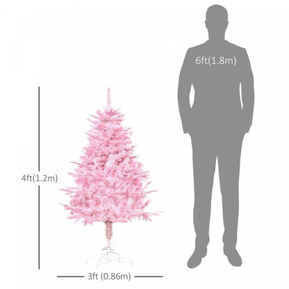 Homcom Arbre De Noël Artificiel De 4 Pieds Avec Ouverture Automatique Pour La Fête Rose|Homcom Arbre De Noël Artificiel De 4 Pieds Avec 341 Pointes De Branches