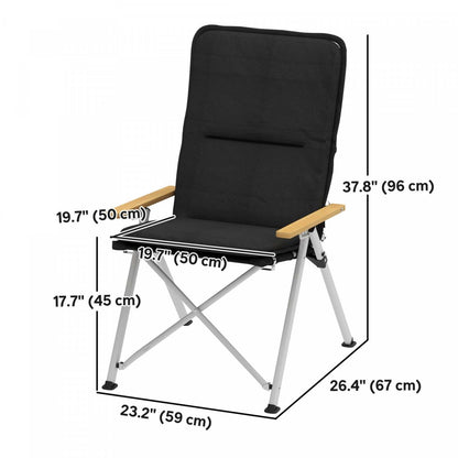 Chaises de camping pliantes Outsunny 2 pièces, fauteuils inclinables rembourrés pour extérieur avec sac de transport