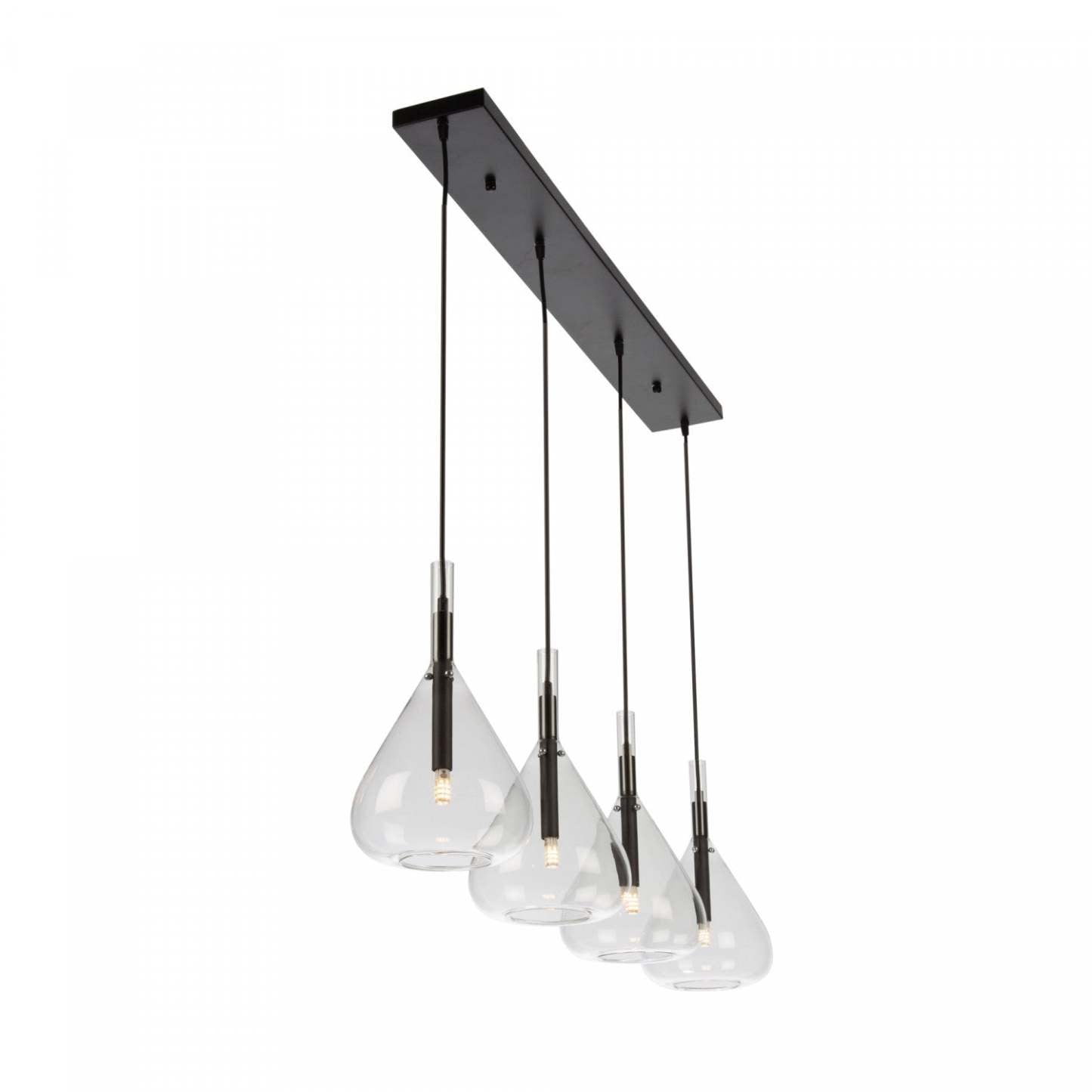 Plafonnier Conic 4 Lumières Noir|Luminaire suspendu Conic noir à 4 ampoules|D06HYYA6
