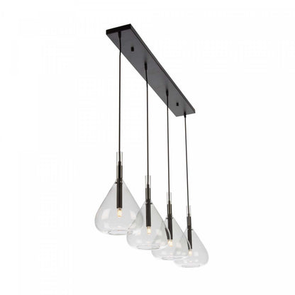 Plafonnier Conic 4 Lumières Noir|Luminaire suspendu Conic noir à 4 ampoules|D06HYYA6