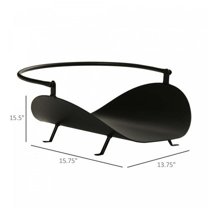 Outsunny 16 Porte-bûches De Bois De Chauffage Porte-bûches De Cheminée Courbé Porte-panier De Rangement En Bois Avec Poignée, |Outsunny 16 Porte-buches De Cheminee Incurve Porte-buches De Cheminee Porte-panier De Rangement En