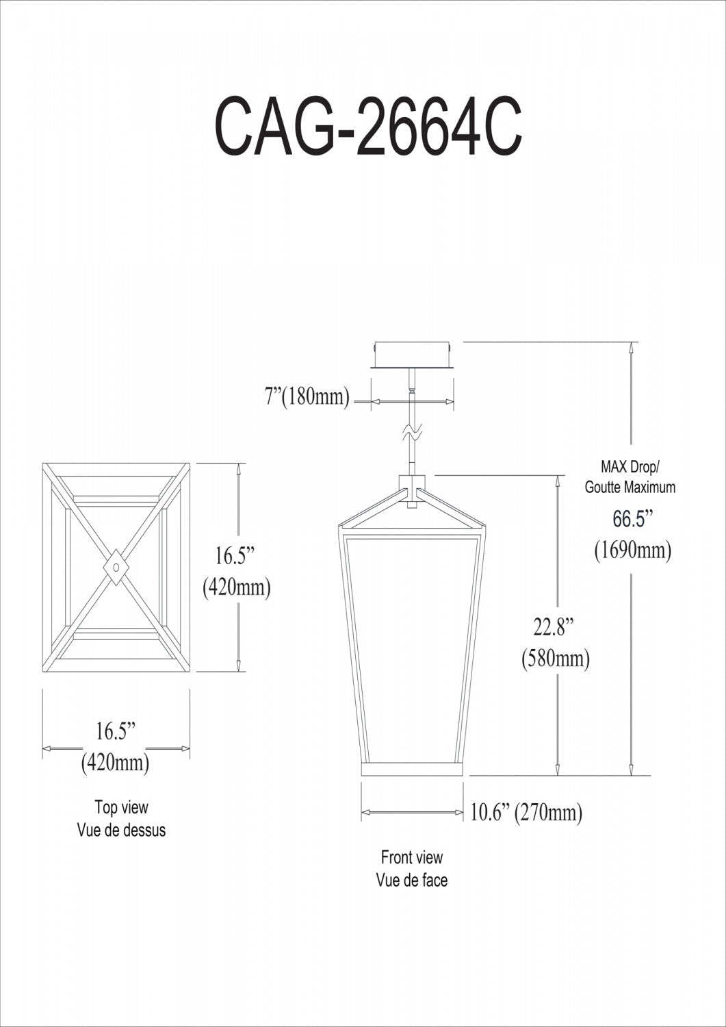 Dainolite Cage LED Suspension 64w Finition Laiton Vieilli Lampe Diffuseur Blanc|Luminaire suspendu Cage de Dainolite blanc qui diffuse la lumière, avec fini laiton vieilli et ampoule à DEL de 64 W