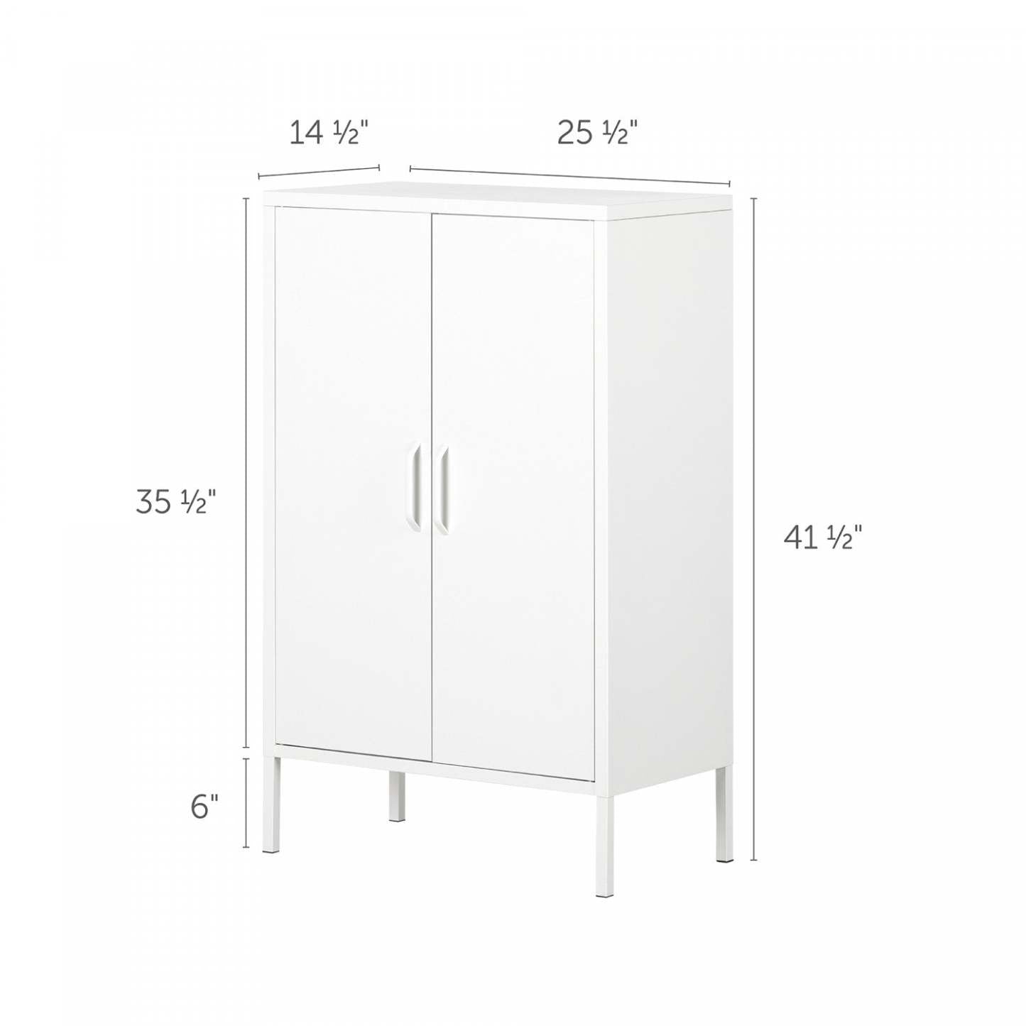 Armoire d'appoint en métal à 2 portes Crea - Blanc pur | Crea Meuble de rangement avec 2 portes en métal - Blanc solide | D83GXVXU