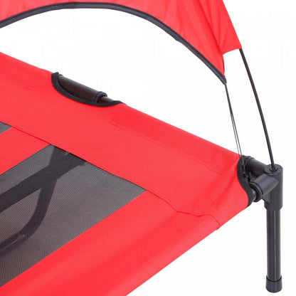 Pawhut Lit Élevé Refroidissant Pour Animaux De Compagnie Lit Pour Chien Portable Avec Auvent Pour Chiens De Grande Taille, Intérieur &amp; Extérieur