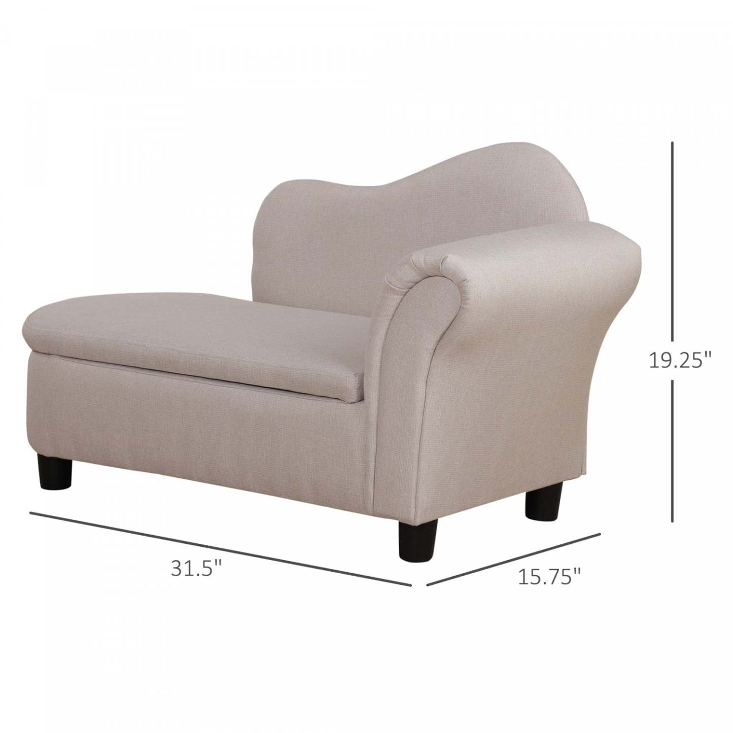 Qaba Fauteuil Enfant, Canapé pour Tout-Petit avec Compartiment de Rangement, Chaise Longue pour Enfants, Fauteuil avec Accoudoirs