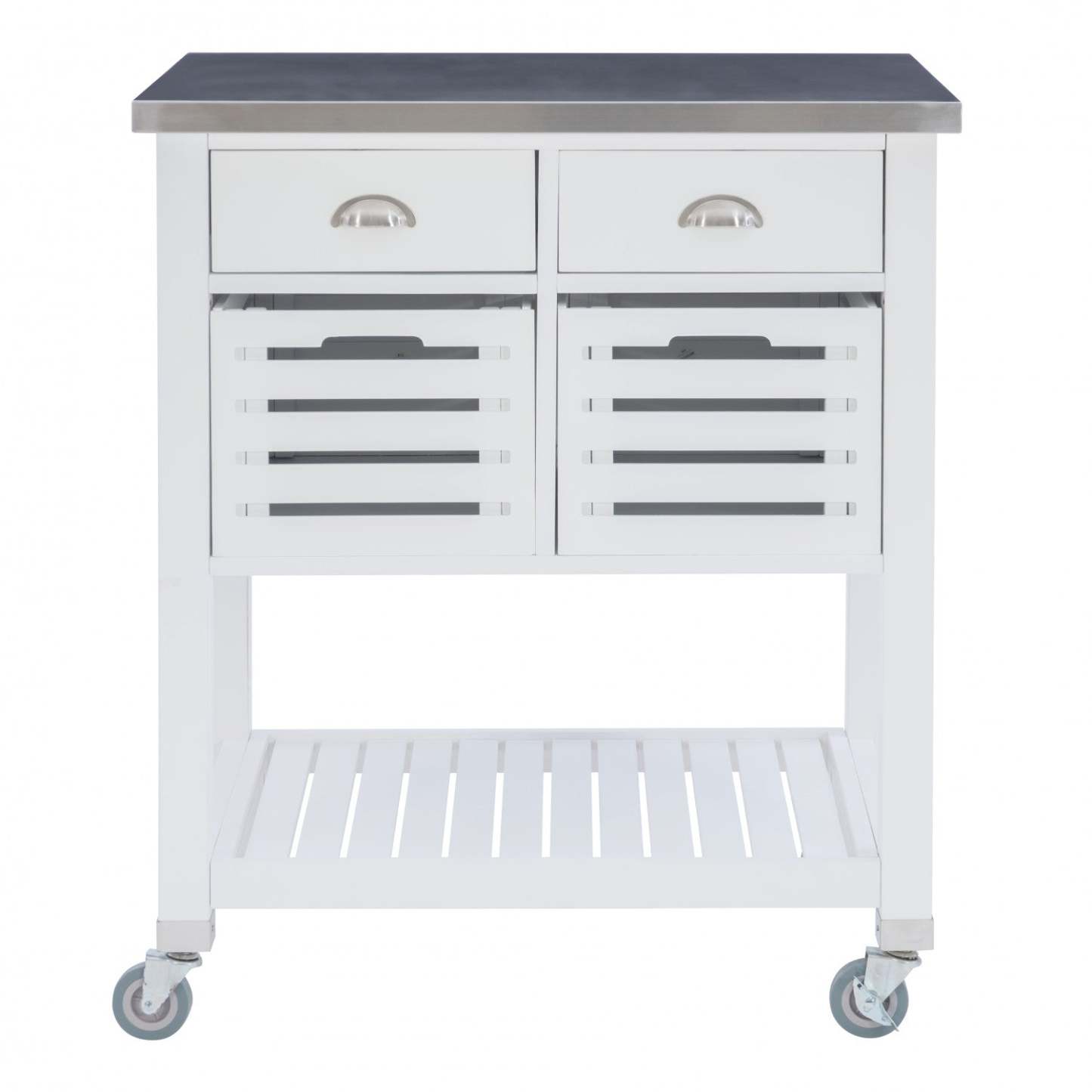 Robbin Wood Kitchen Bar Cart Storage - White|Chariot-bar de rangement Robbin en bois pour la cuisine - blanc