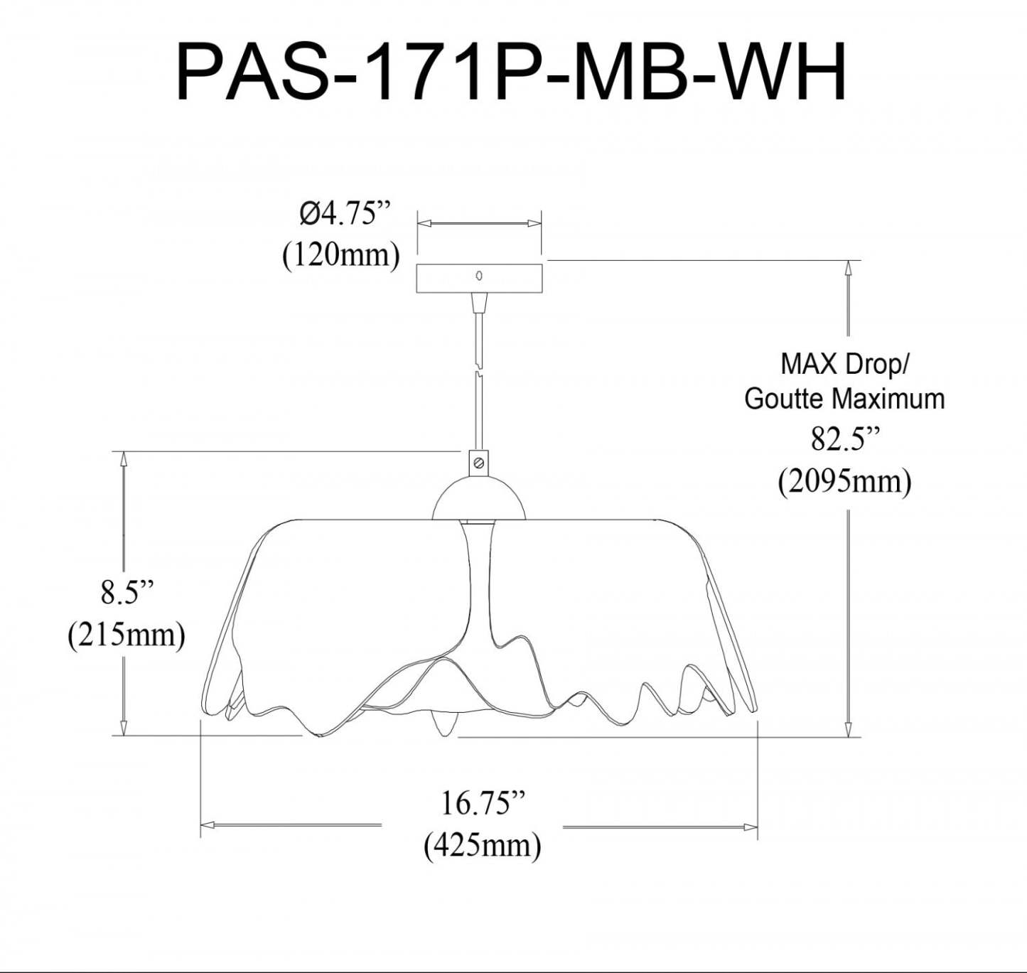 Dainolite Passion 1 Light Pendant Matte Black Frosted Acrylique Diffuseur Lampe|Luminaire suspendu Passion de Dainolite en acrylique noir givré qui diffuse la lumière, avec fini noir mat et 1 ampoule