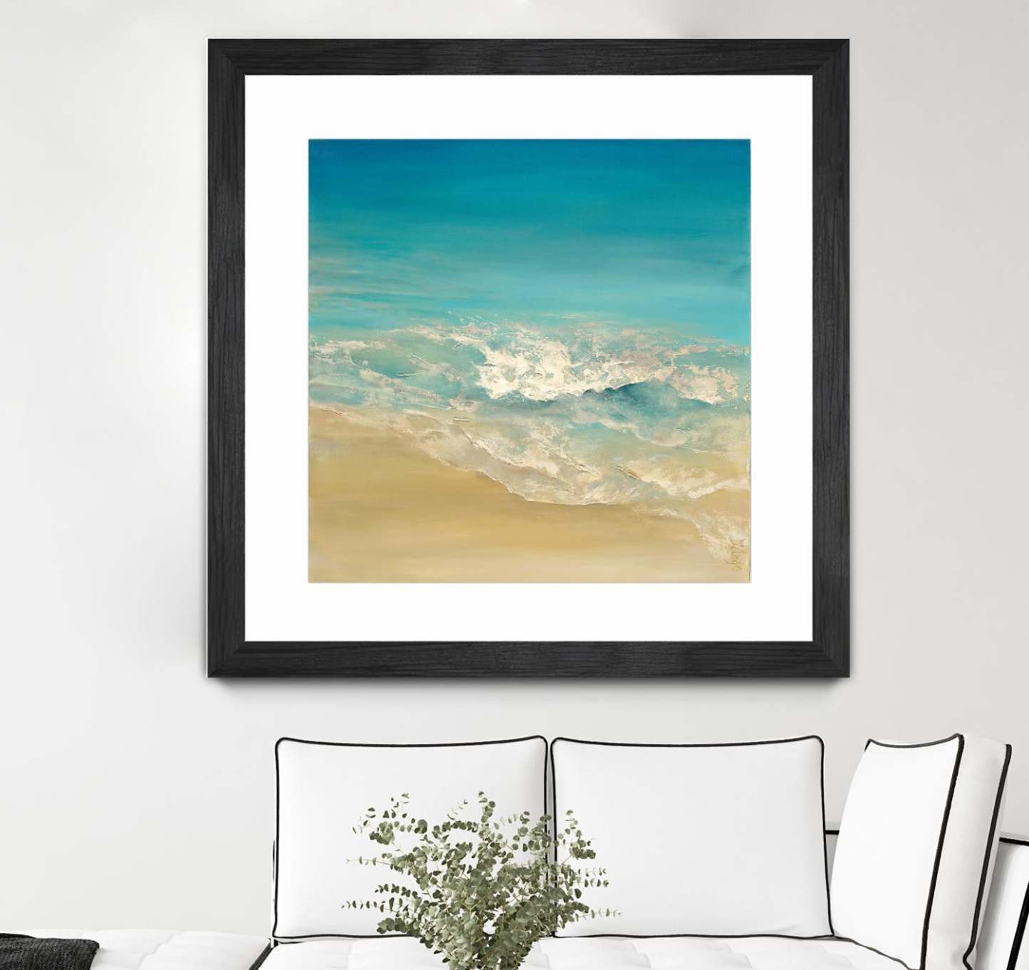 Coastal Viewpoint Ii Matted and Framed Black 36x36 Wall Art|Œuvre d'art murale encadrée noire et mate « Coastal Viewpoint Ii » 36 x 36