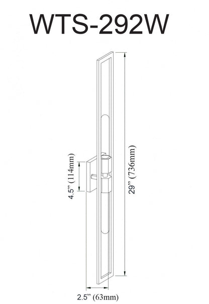 Dainolite Wisteria 2 Light Wall Sconce Tall Polished Chrome Lamp|Grande applique murale Wisteria de Dainolite avec fini chromé poli et 2 ampoules