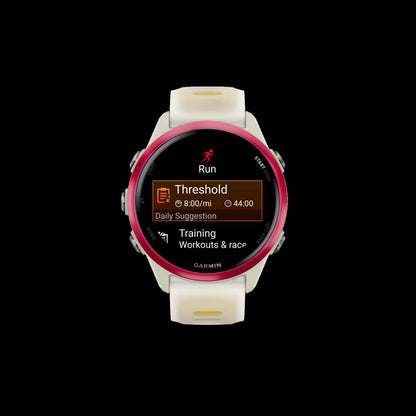 Garmin Forerunner 570 Montre intelligente 42mm, Amoled, Aluminium framboise, Os/mangue, Suivi de fitness GPS, Course, Batterie de 10 jours