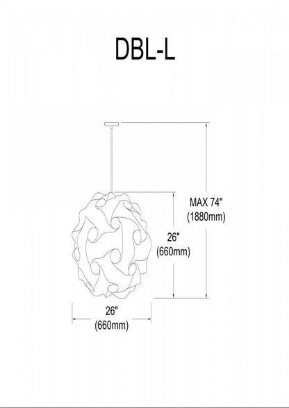 Dainolite Globus 3 Light Pendant Large Polished Chrome Finish White Fabric Lamp|Grand luminaire suspendu Globus de Dainolite en tissu blanc, avec fini chromé poli et 3 ampoules