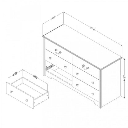 Commode 6 tiroirs Aviron - Pin bord de mer | Aviron Bureau 6 Tiroirs - Pin bord de mer | D83GZBBL