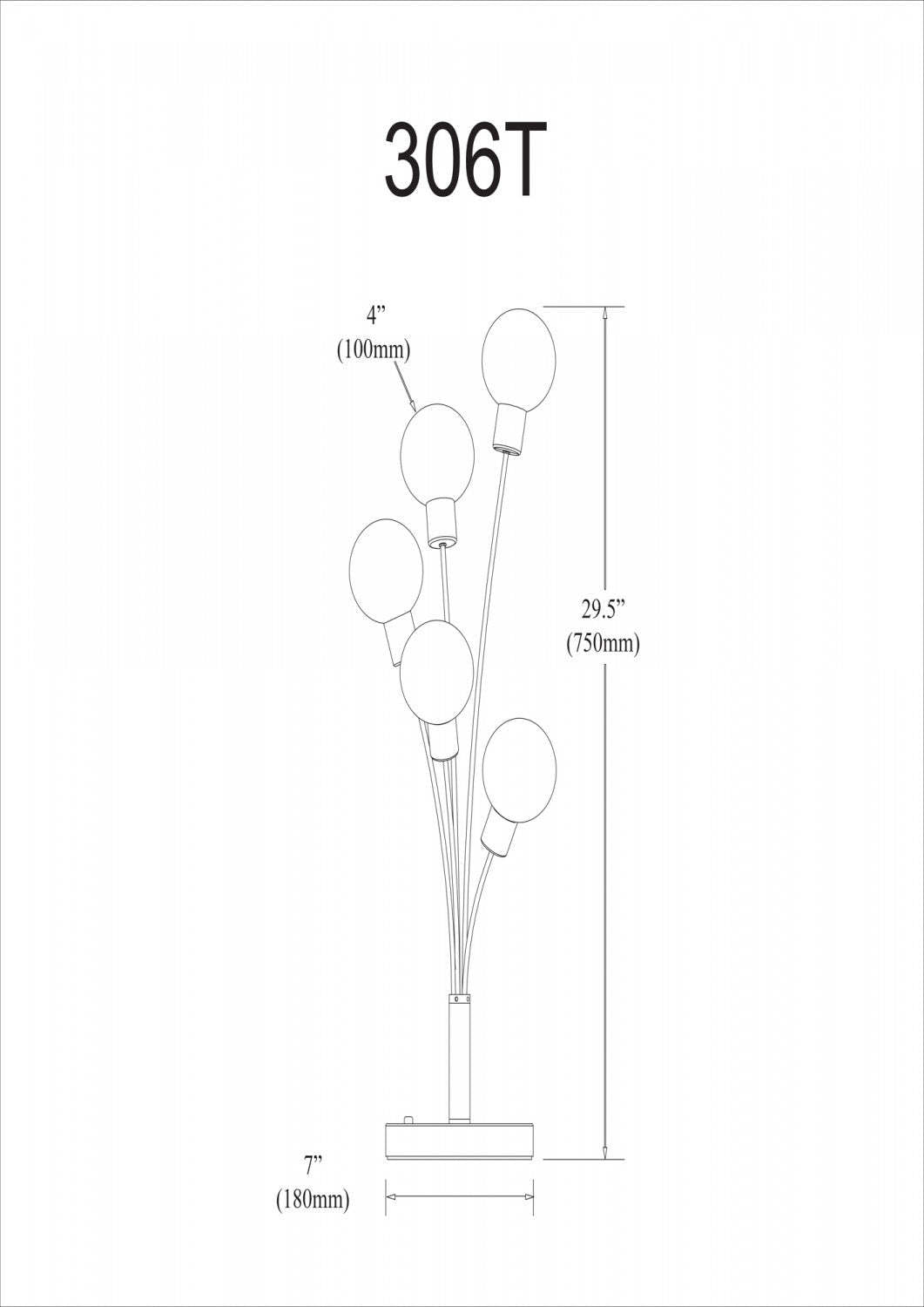 Lampe de table Budding Branch de Dainolite en verre blanc, avec finition laiton vieilli et 5 ampoules