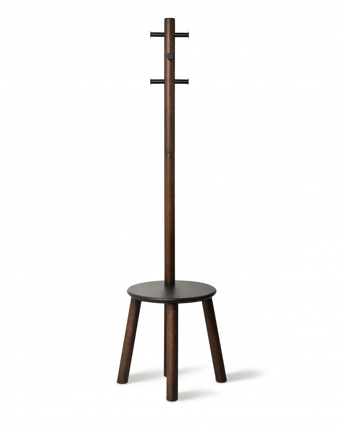 Tabouret et porte-manteaux Umbra Modern Wood Pillar - Noir et noyer|Portemanteau et tabourets modernes Pillar de Umbra en bois - noirs et noyer