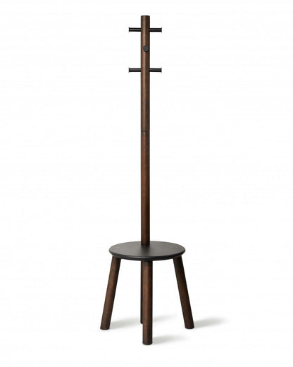 Tabouret et porte-manteaux Umbra Modern Wood Pillar - Noir et noyer|Portemanteau et tabourets modernes Pillar de Umbra en bois - noirs et noyer