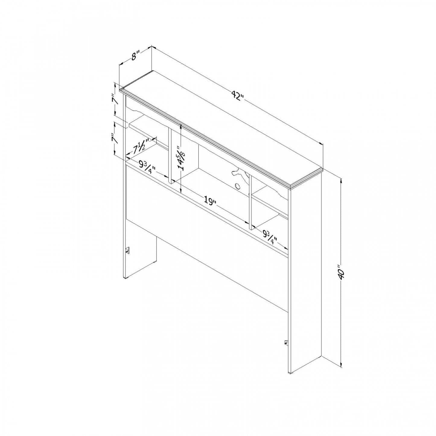 Tête de lit bibliothèque simple Aviron - Bleuet | Aviron Tête de lit bibliothèque Simple - Bleu | D83G45LY
