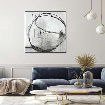 Lucent Sphere Canvas Framed Black 20x20 Wall Art|Œuvre d'art murale sur toile encadrée noire « Lucent Sphere » 20 x 20