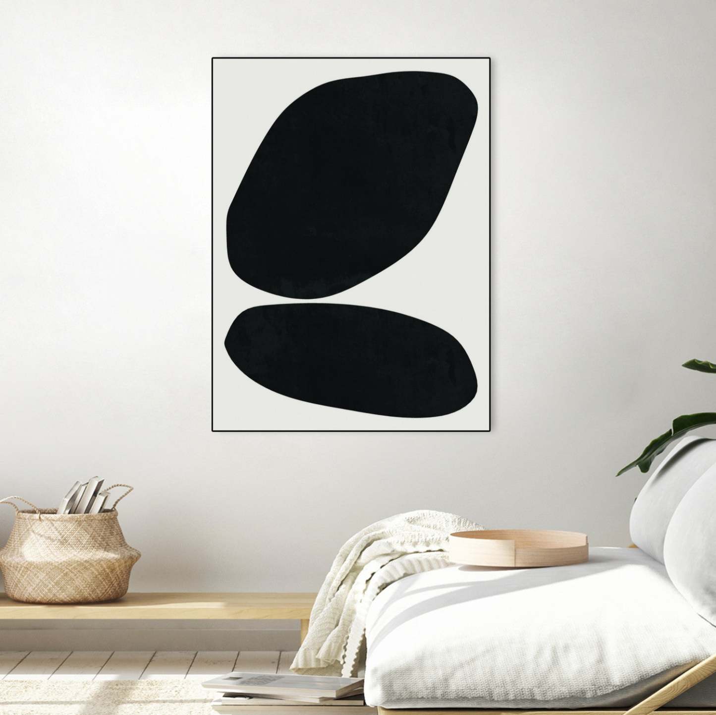 Black Abstract Ii Canvas Framed Black 30x40 Wall Art|Œuvre d'art murale sur toile encadrée noire « Black Abstract Ii » 30 x 40