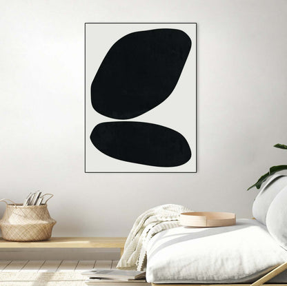Black Abstract Ii Canvas Framed Black 30x40 Wall Art|Œuvre d'art murale sur toile encadrée noire « Black Abstract Ii » 30 x 40