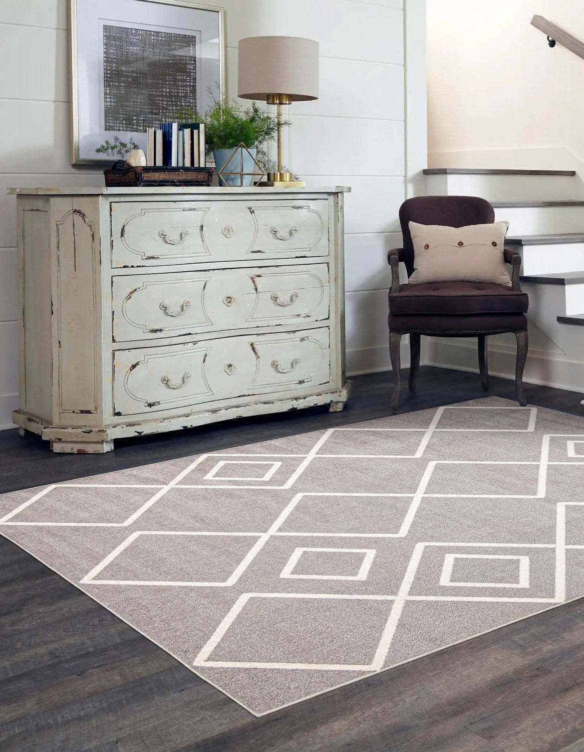Kenza Grey Machine Washable Area Rug - 5'0 x 7'0|Tapis Kenza gris lavable à la machine - 5 pi 0 po x 7 pi 0 po|D86FC6WF