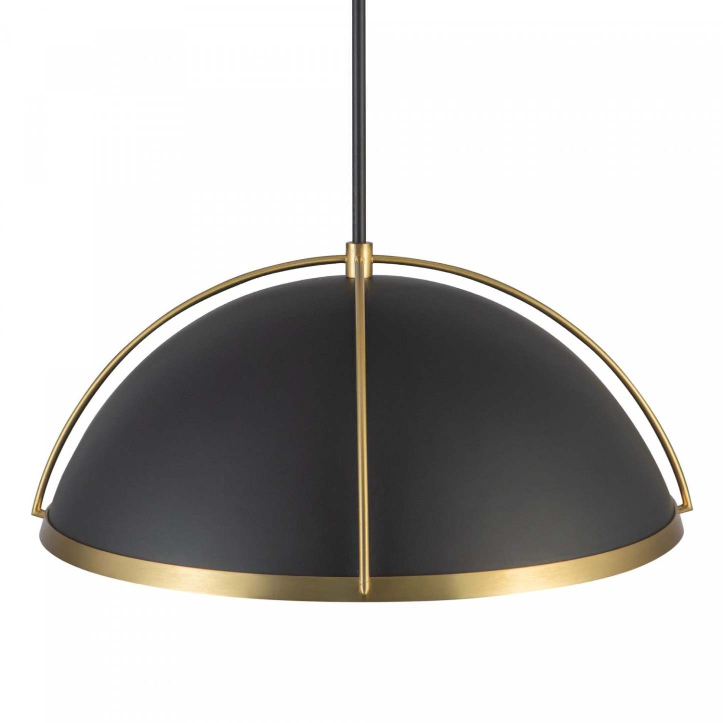 Suspension Dahlia à 1 lumière 17,6, noir, lampe en laiton brossé | Suspension A 1 lampe Dahlia De 17,6 po, Noir, Laiton Brosse