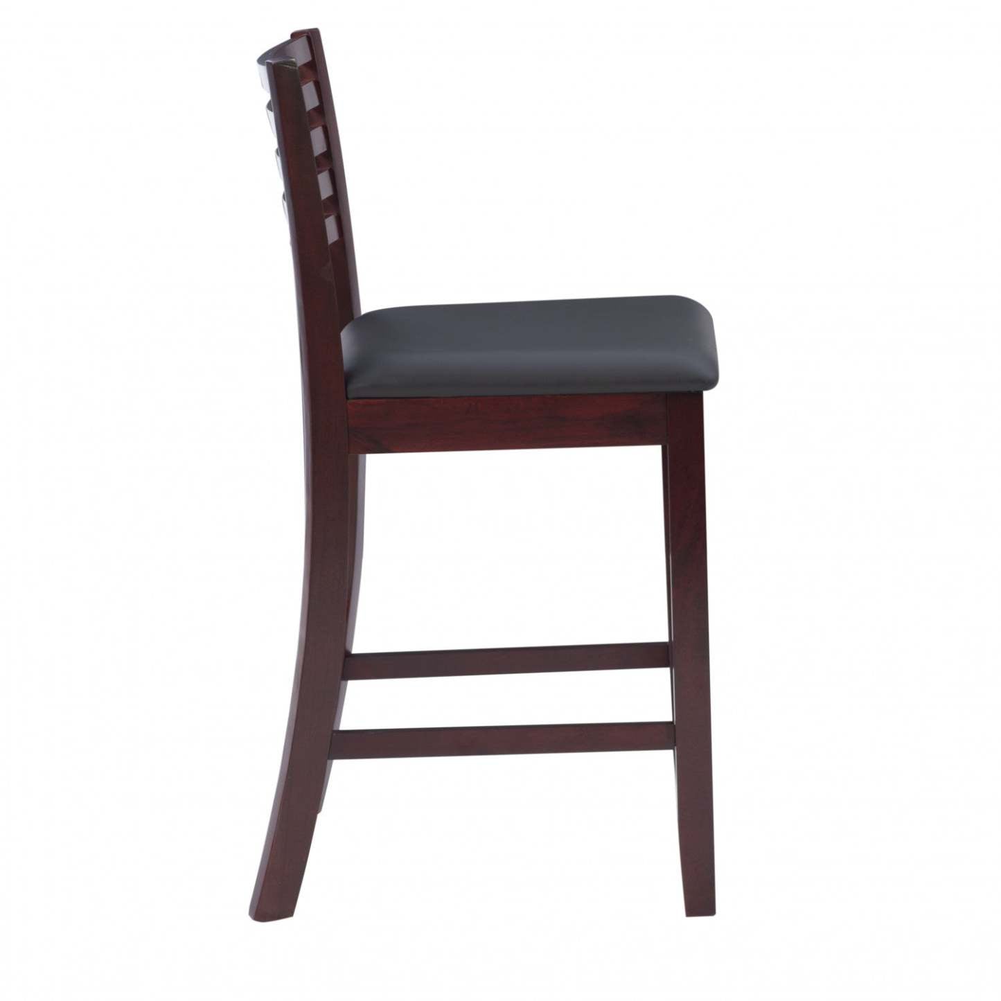 Torino Faux Leather Ladder Back Counter-Height Tabouret - Merlot|Tabouret Torino de hauteur comptoir en similicuir avec dossier en échelle - merlot