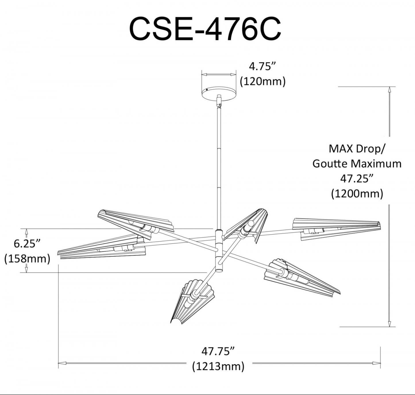 Dainolite Cassie 6 Light 3tier Chandelier Aged Brass Lamp|Lustre Cassie de Dainolite à 3 niveaux, avec fini laiton vieilli et 6 ampoules