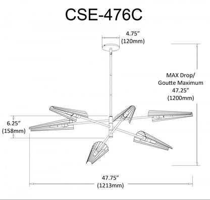 Dainolite Cassie 6 Light 3tier Chandelier Aged Brass/Matte Black Lamp|Lustre Cassie de Dainolite à 3 niveaux, avec fini laiton vieilli et noir mat et 6 ampoules