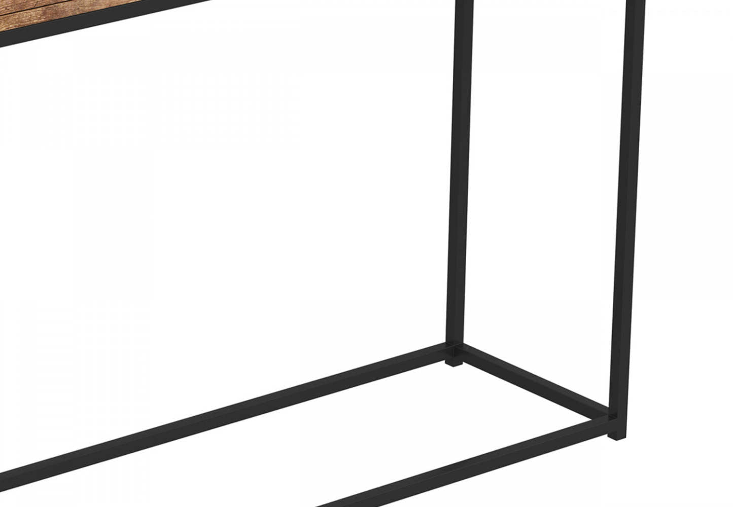 Table console moderne de 48" avec 2 tiroirs - Bois de récupération marron avec métal noir | Console moderne de 48 po avec 2 tiroirs - bois recyclé brun avec métal noir