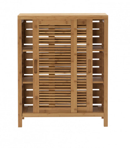 Bracken Bamboo 2-Door Floor Accent Cabinet - Naturel|Armoire décorative Bracken en bambou à 2 portes - naturelle