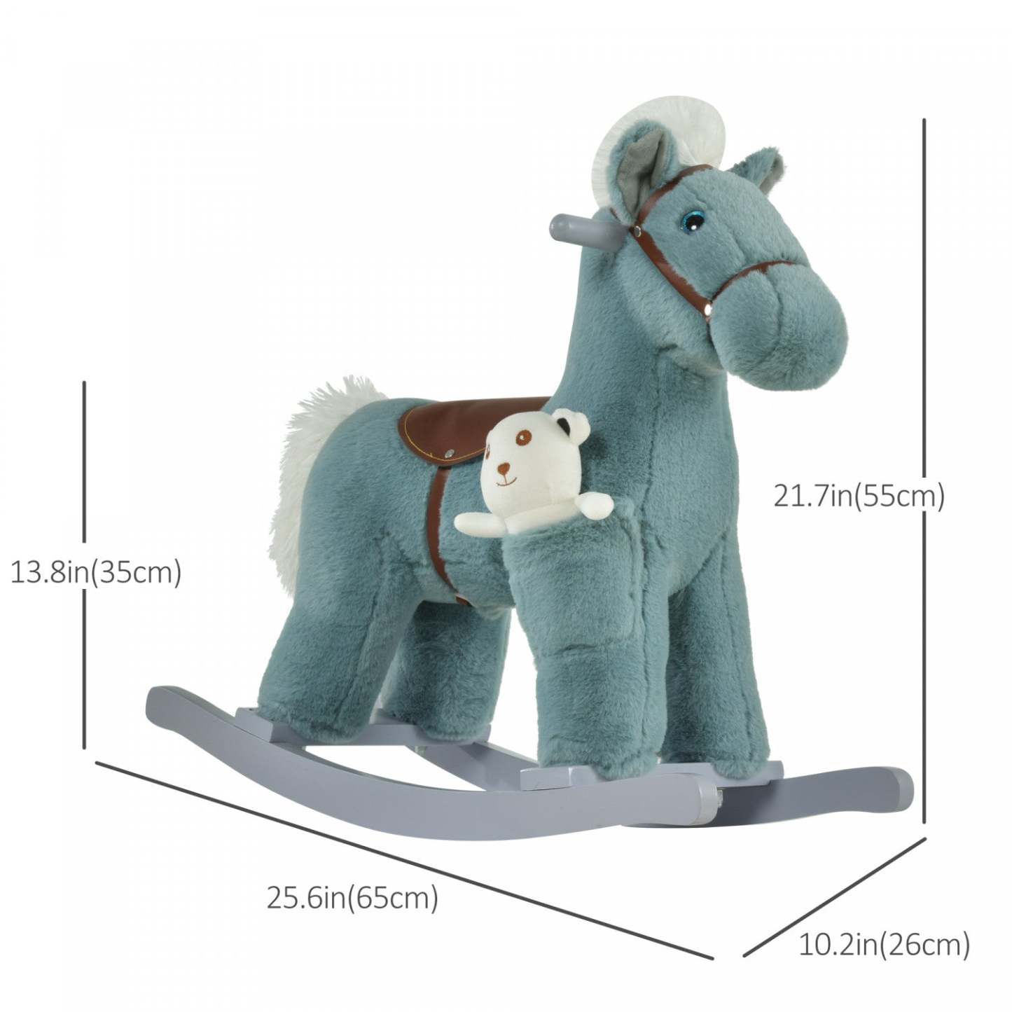 Qaba Kids Jouet Cheval à Bascule en Peluche Ride-on Rocker Avec Sons Réalistes Pour Enfant 1|Qaba Kids Jouet Cheval à Bascule en Peluche Ride Sur Rocker Avec Des Sons Réalistes En Peluche Pou