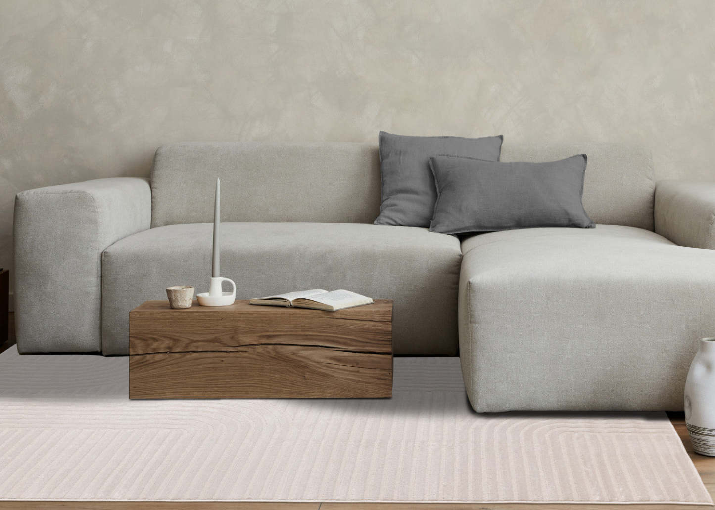 Leonardo White Grey Modern Lines Area Rug - 7'10 x 10'6|Carpette Leonardo blanche et grise à motif de rayures modernes - 7 pi 10 po x 10 pi 6 po