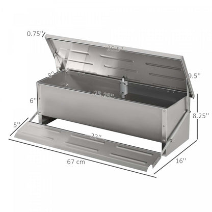 Pawhut Mangeoire Automatique Pour Poulets, Capacité De 22,5 Livres Mangeoire Pour Volailles Avec Treadle Auto-Ouvrant, Résistant Aux Intempéries