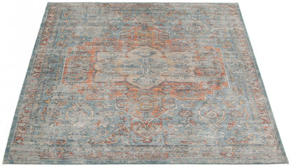 Tapis bleu Baina Heriz - 5'3 x 6'7|Carpette Baina Heriz bleu - 5 pi 3 pox 6 pi 7 po| D28S6APH