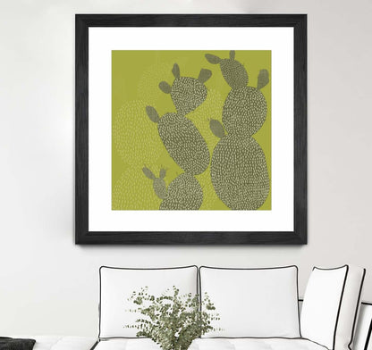Opuntia Ii Matted and Framed Black 36x36 Wall Art|Œuvre d'art murale encadrée noire et mate « Opuntia Ii » 36 x 36