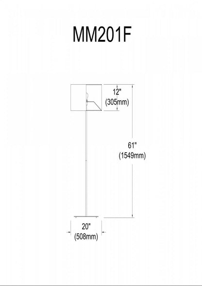 Dainolite Maine 1 Light Lampadaire Black Square Shade|Lampe à pied Maine de Dainolite avec abat-jour carré noir et 1 ampoule