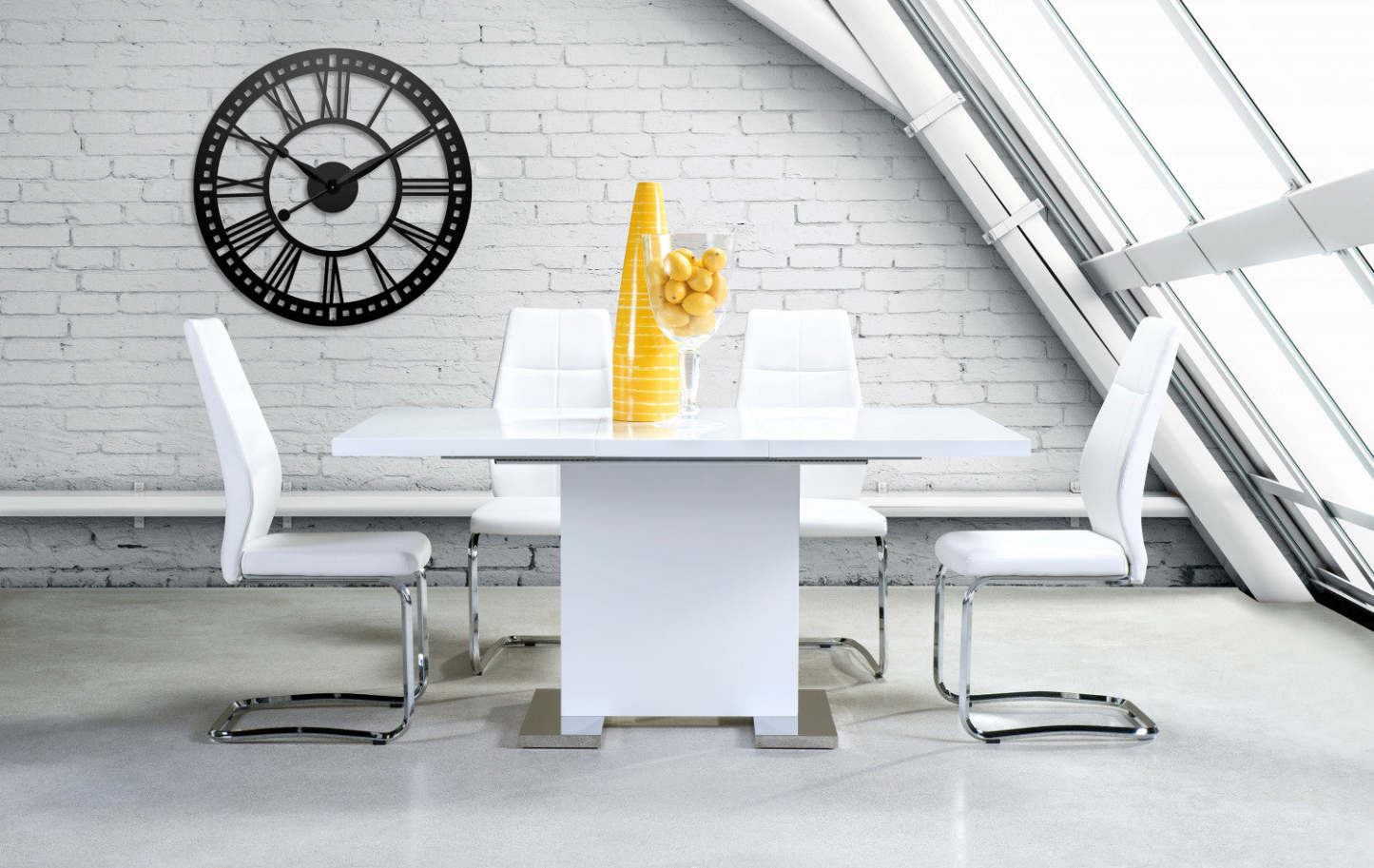 Chaise De Salle A Manger Julius En Similicuir Blanc (ensemble De 2) | Chaise de salle à manger Julius, simili cuir blanc (ensemble de 2)