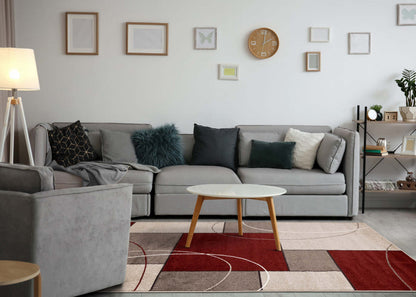 Tapis géométrique abstrait Charlotte - 7'10 x 10'6|Carpette Charlotte à motif géométrique abstrait - 7 pi 10 po x 10 pi 6 po