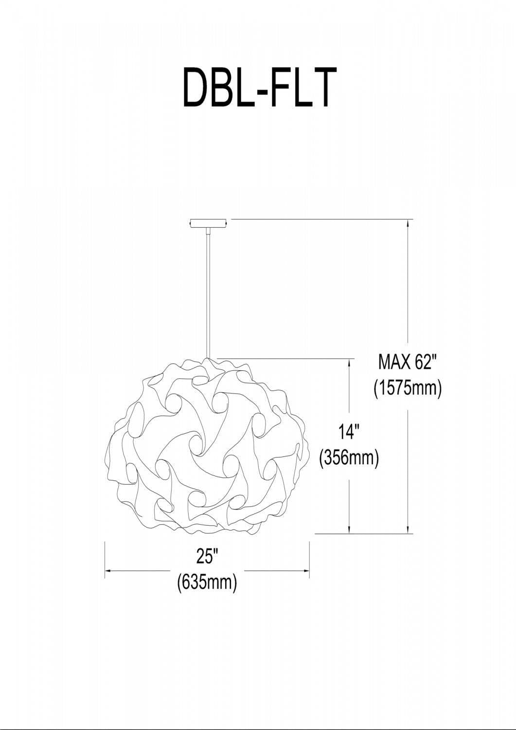 Dainolite Globus 3 Light Pendant Oval Polished Chrome Finish White Fabric Lamp|Luminaire suspendu Globus ovale de Dainolite en tissu blanc, avec fini chromé poli et 3 ampoules