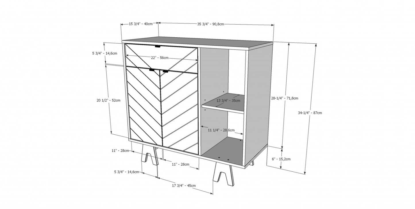 Nordika Armoire d'appoint Gossip - Noir | Armoire décorative Gossip Nordika - noire | D08HU2D5