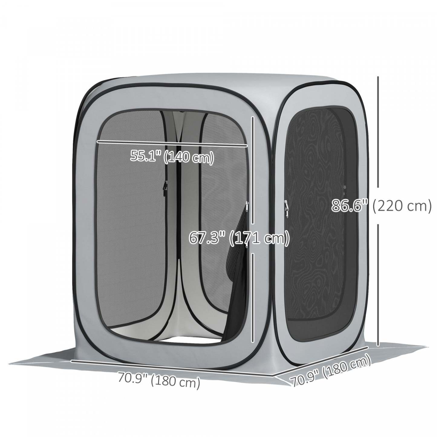 Outsunny Tente Écran Pop Up, Abri de Camping Portable Upf50+ Avec Sac de Transport