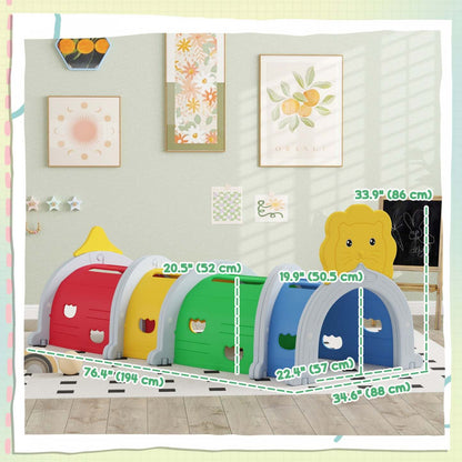 Qaba Tunnel Pour Enfants À Ramper, Tunnel De Jeu Pour Enfants À L'intérieur Et À L'extérieur, Struct