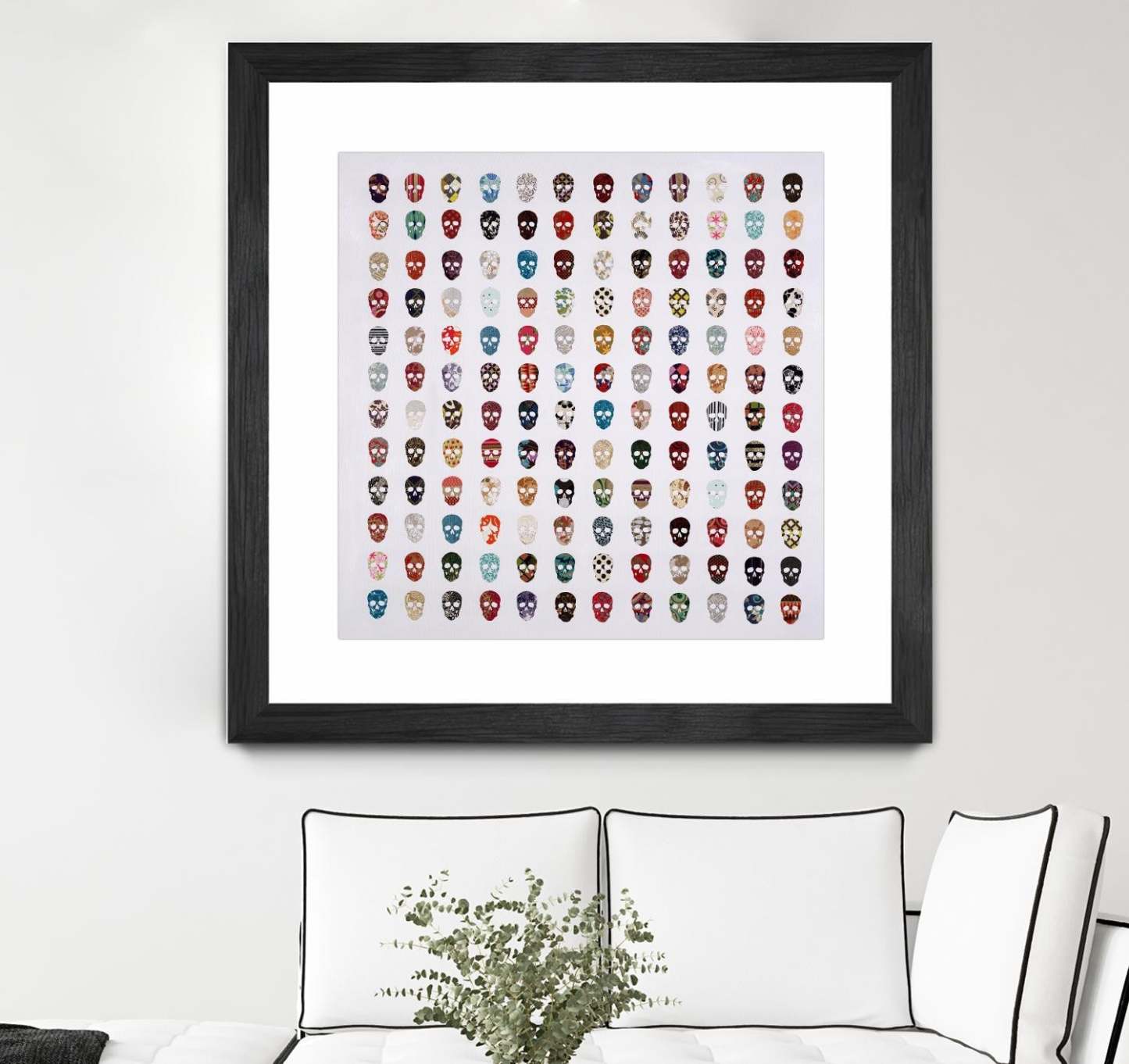 Magnifique Foule Matted and Framed Black 36x36 Wall Art|Œuvre d'art murale encadrée noire et mate « Magnifique Foule » 36 x 36