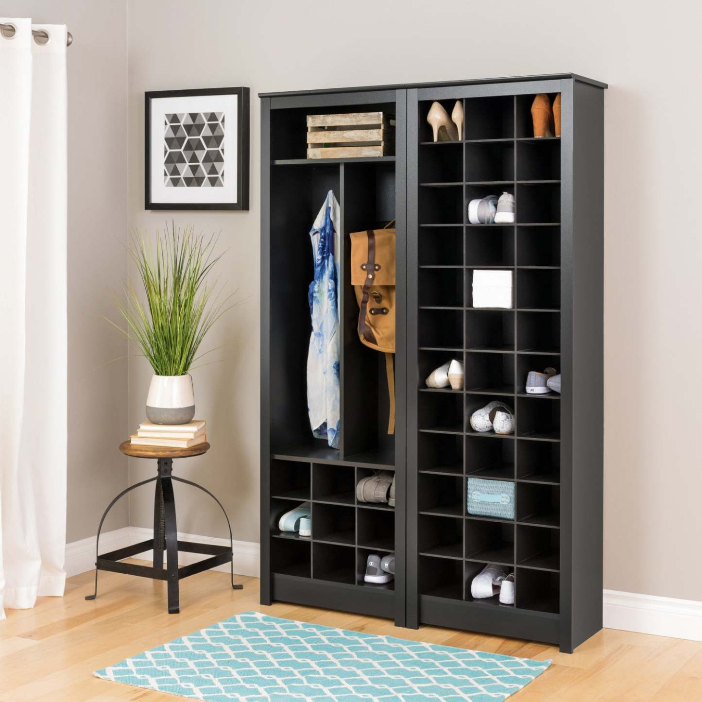 Thirty-Six Pair Shoe Storage Rack - Black|Support de rangement pour 36 paires de chaussures - noir